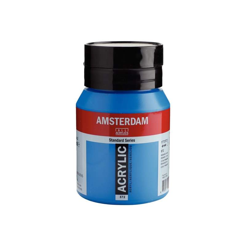 RAYART - Amsterdam Standard Series Acrylique pot 500 ml Cyan primaire 572 - Tunisie Meilleur Prix (Beaux-Arts, Graphique, Peintu