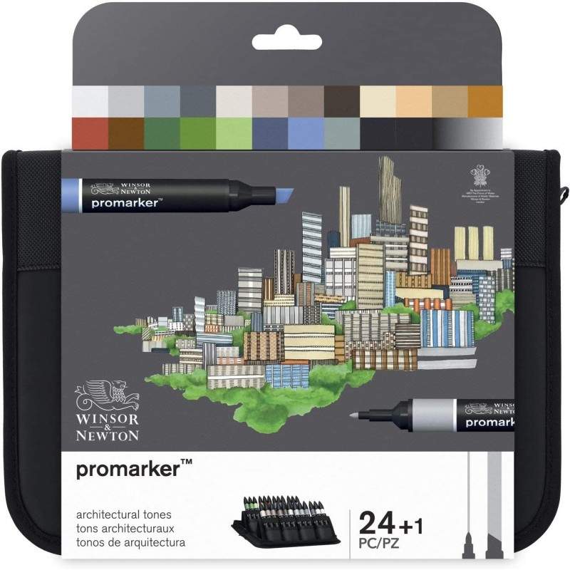 RAYART - Set de 24+1 Promarker Architecture - Winsor & Newton - Tunisie Meilleur Prix (Beaux-Arts, Graphique, Peinture, Acryliqu