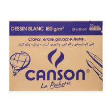 RAYART - Pochette de 10 feuilles de dessin Blanc 180G 24*32 CANSON - Tunisie Meilleur Prix (Beaux-Arts, Graphique, Peinture, Acr