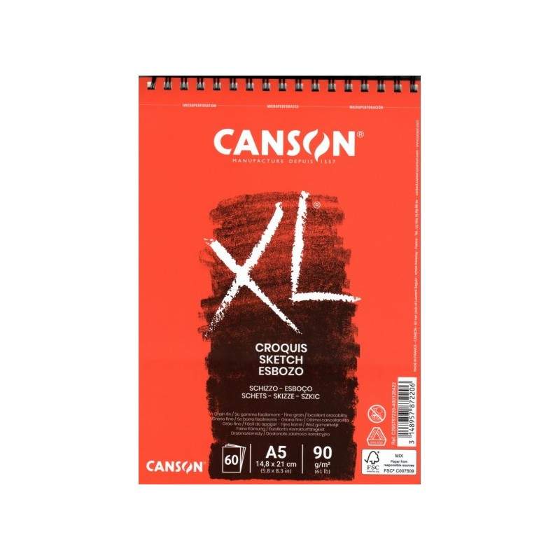 RAYART - Canson XL Croquis 90G/M²  60 Feuilles Format A5 - CANSON - Tunisie Meilleur Prix (Beaux-Arts, Graphique, Peinture, Acry
