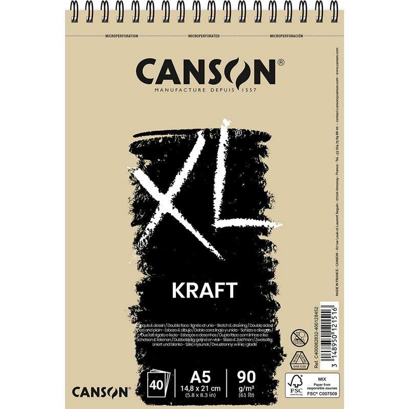 RAYART - Album XL Kraft A5 90g/m² 40F - Canson - Tunisie Meilleur Prix (Beaux-Arts, Graphique, Peinture, Acrylique, Huile, Aquar