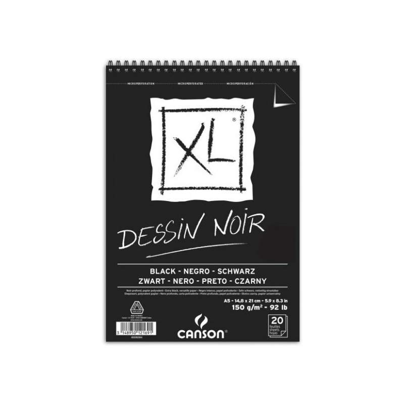 RAYART - Canson XL Noir A5 150g/m² 20 feuille Canson - Tunisie Meilleur Prix (Beaux-Arts, Graphique, Peinture, Acrylique, Huile,