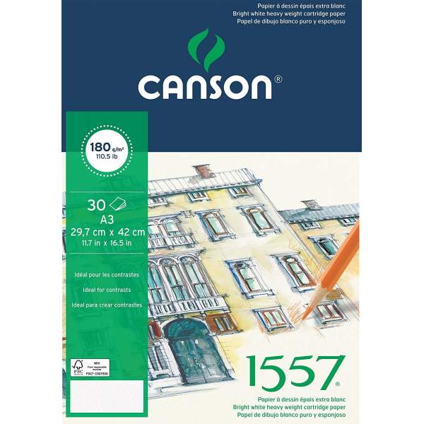 RAYART - Canson 1557 A3 Papier à dessin 180G/M² - Canson - Tunisie Meilleur Prix (Beaux-Arts, Graphique, Peinture, Acrylique, Hu